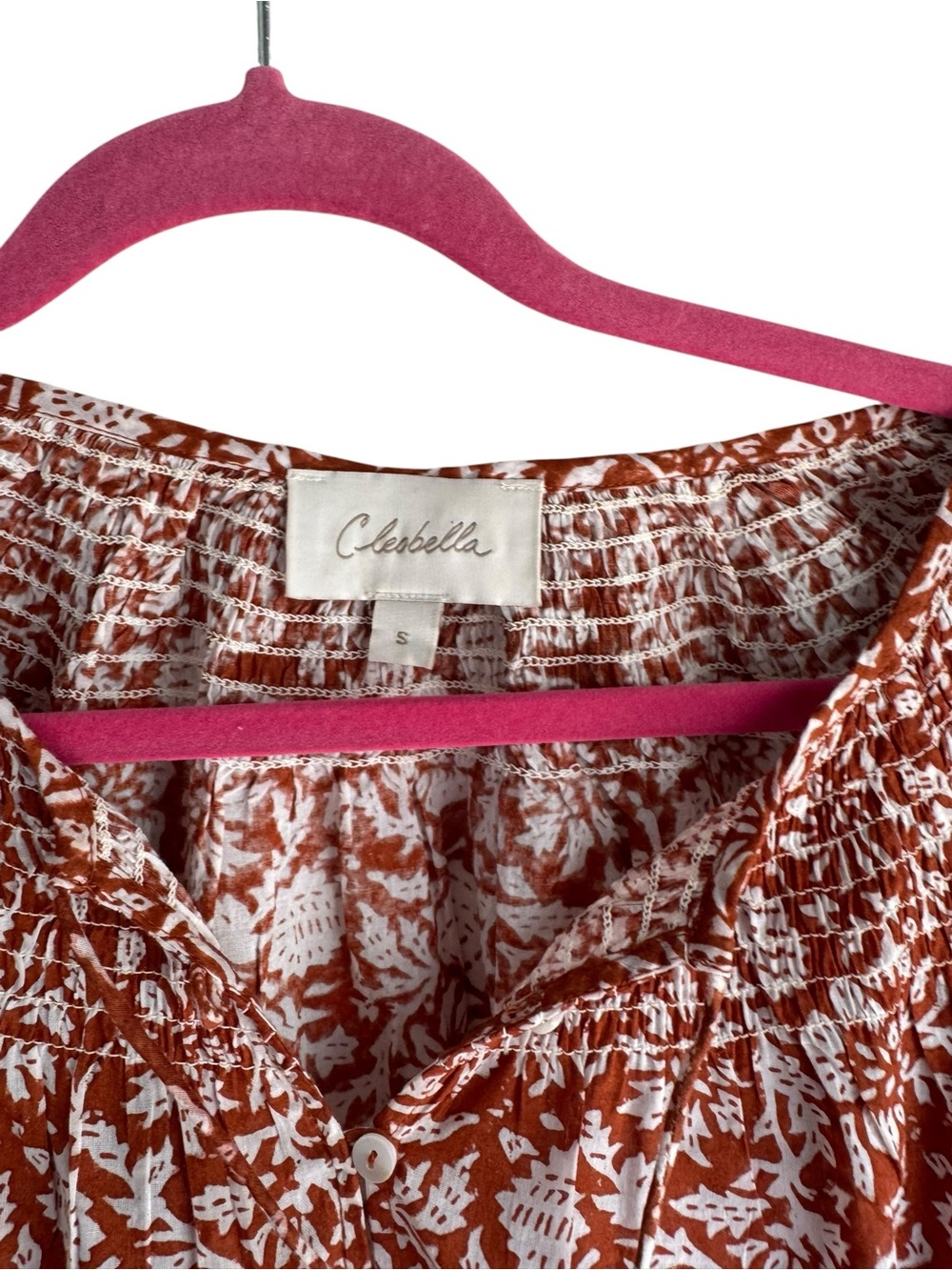 Cleobella Adele Blouse Anila Boho Floral Organic Cotton Block Print Small - Picture 7 of 9